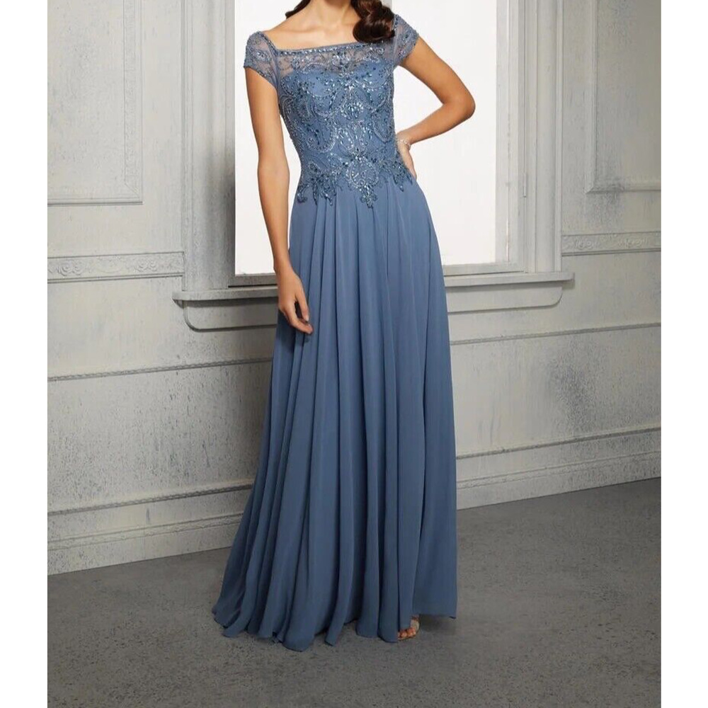 MGNY Madeline Gardner for NY by Mori Lee Dress 72419 Slate Sz. 16 (Sample) - Picture 4 of 8